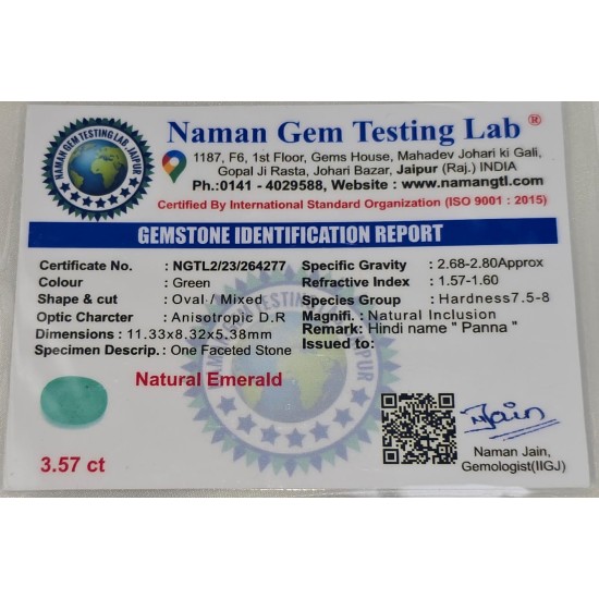 Colombian Emerald – Certified Premium Panna Stone for Mercury